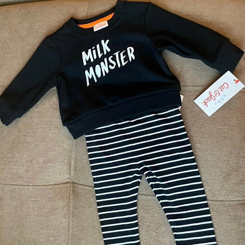 Cat & Jack baby Suit pants and top‎ Milk Monster size 0-3 months Kawaii